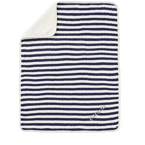 Pottery Barn Kids Emerson Knit Striped Sherpa Baby Blanket 30" x 40" Navy White